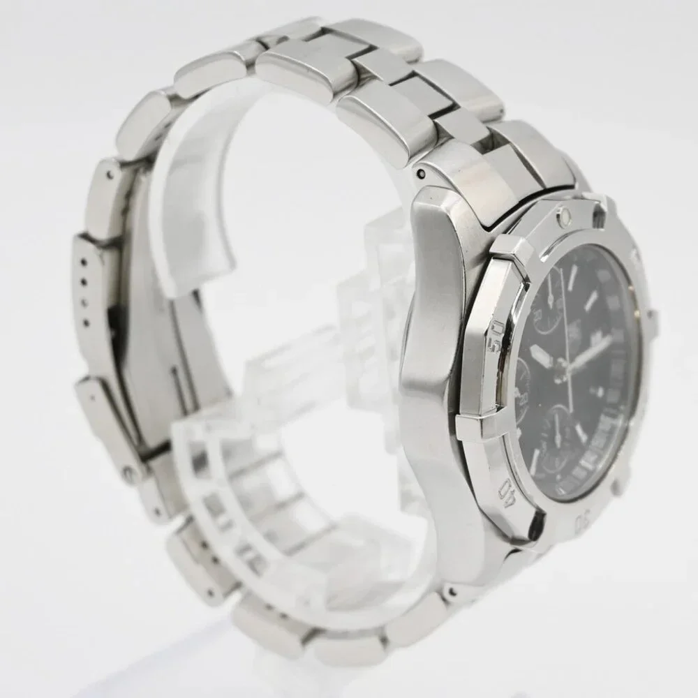 TAG HEUER Aquaracer Date Watch 41mm CN2111 Chronograph AT Black Dial SS 58LC594